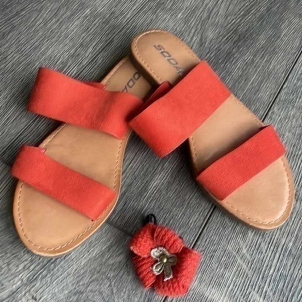 Soda shoes slippers orange coral size 7 Streetwear Balletcore
